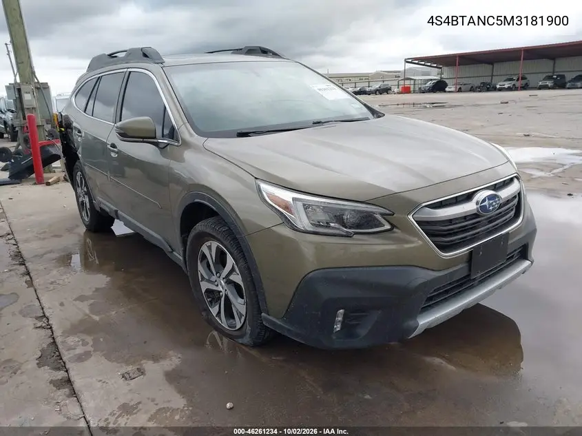 SUBARU OUTBACK 2021, VIN 4S4BTANC5M3181900
