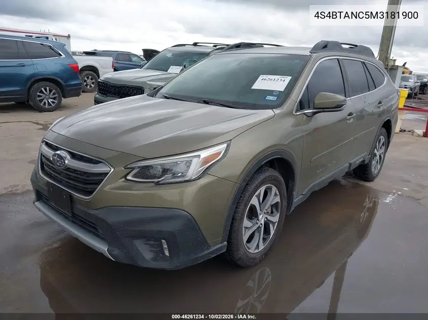 2021 SUBARU OUTBACK VIN 4S4BTANC5M3181900 — фото 2