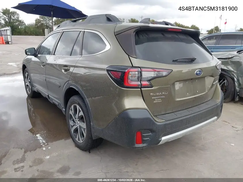 2021 SUBARU OUTBACK VIN 4S4BTANC5M3181900 — фото 3
