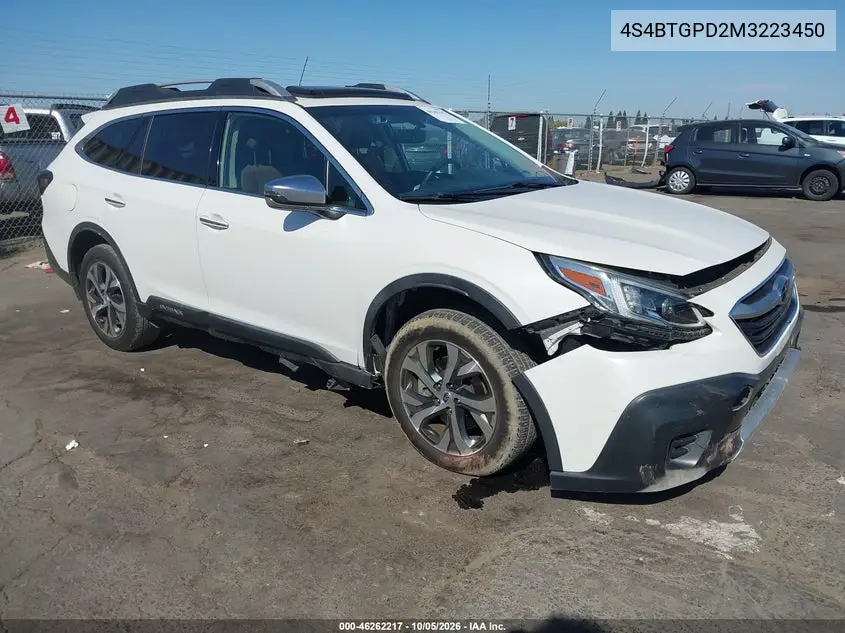 SUBARU OUTBACK 2021, VIN 4S4BTGPD2M3223450
