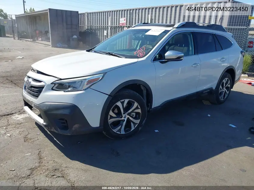 2021 SUBARU OUTBACK VIN 4S4BTGPD2M3223450 — фото 2