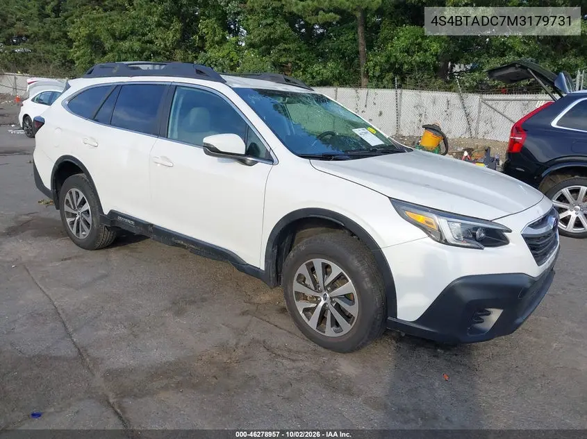 SUBARU OUTBACK 2021, VIN 4S4BTADC7M3179731