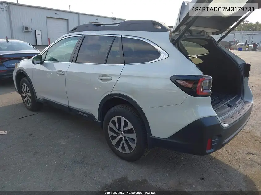 2021 SUBARU OUTBACK VIN 4S4BTADC7M3179731 — фото 3