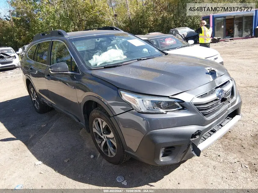 SUBARU OUTBACK 2021, VIN 4S4BTAMC7M3175727
