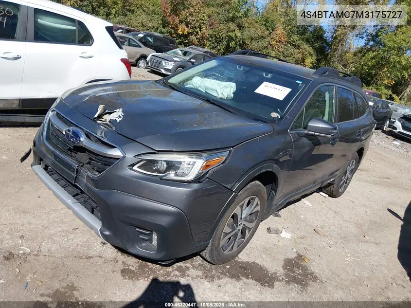 2021 SUBARU OUTBACK VIN 4S4BTAMC7M3175727 — фото 2
