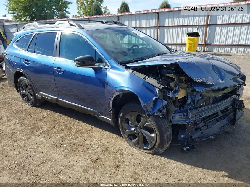 SUBARU OUTBACK 2021, VIN 4S4BTGLD2M3196126