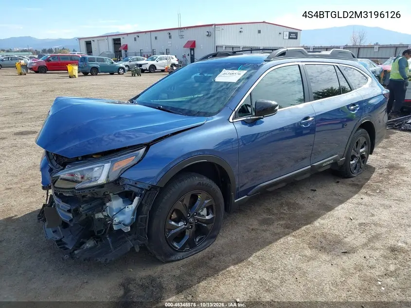 2021 SUBARU OUTBACK VIN 4S4BTGLD2M3196126 — фото 2