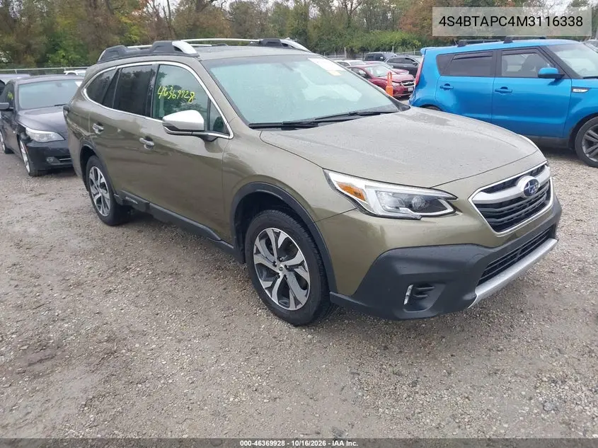 SUBARU OUTBACK 2021, VIN 4S4BTAPC4M3116338