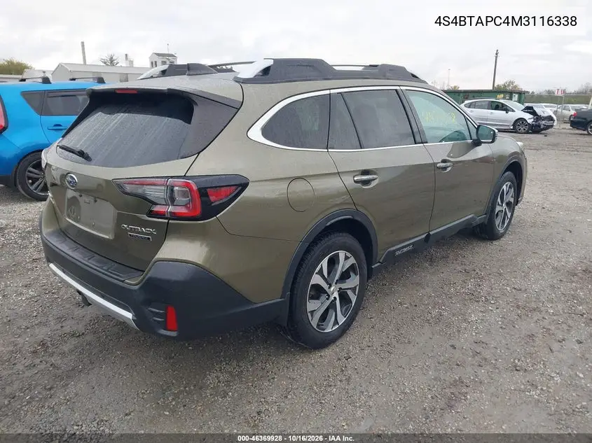 2021 SUBARU OUTBACK VIN 4S4BTAPC4M3116338 — фото 4