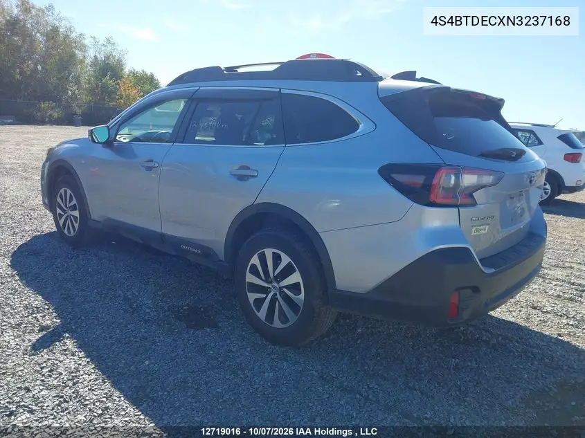 2022 SUBARU OUTBACK VIN 4S4BTDECXN3237168 — фото 3