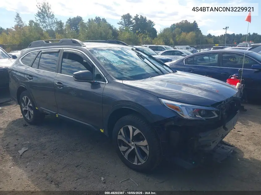 SUBARU OUTBACK 2022, VIN 4S4BTANC0N3229921