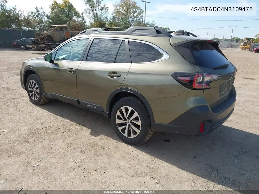 2022 SUBARU OUTBACK VIN 4S4BTADC4N3109475 — фото 3