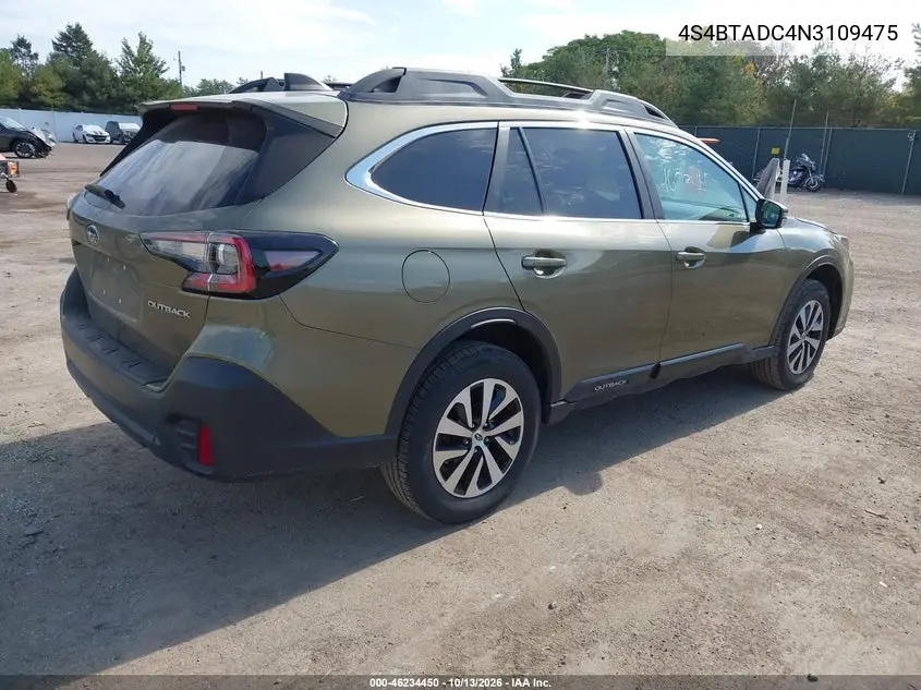 2022 SUBARU OUTBACK VIN 4S4BTADC4N3109475 — фото 4