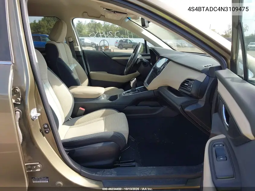 2022 SUBARU OUTBACK VIN 4S4BTADC4N3109475 — фото 5