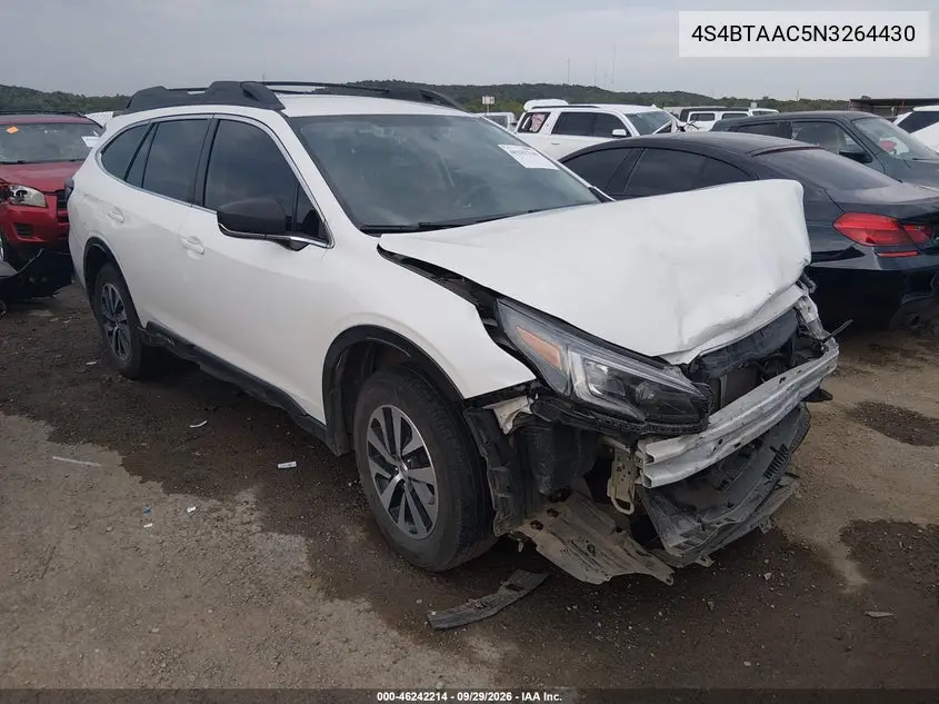 SUBARU OUTBACK 2022, VIN 4S4BTAAC5N3264430