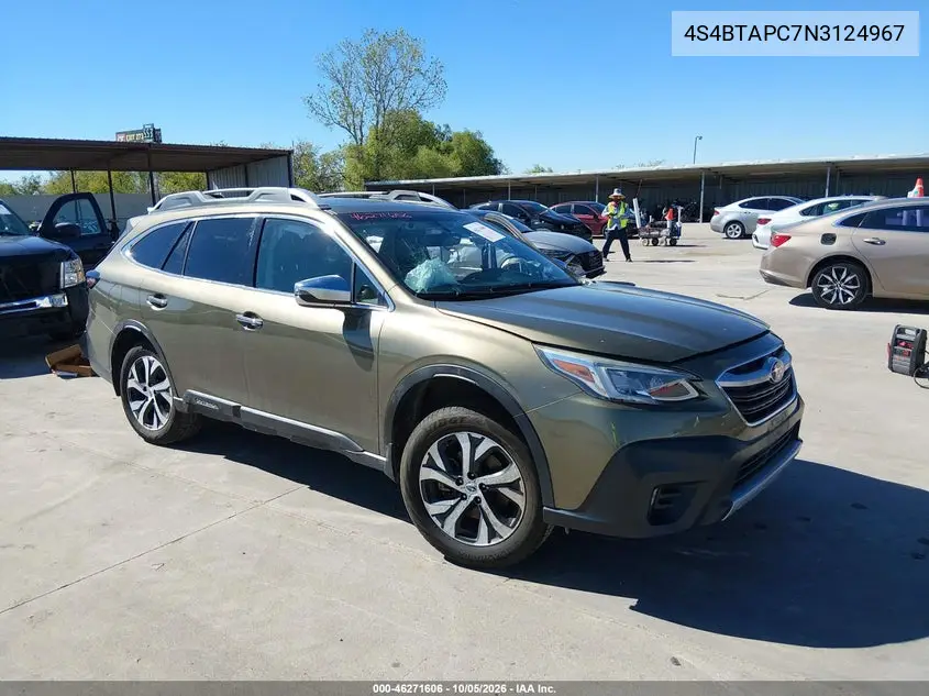 SUBARU OUTBACK 2022, VIN 4S4BTAPC7N3124967