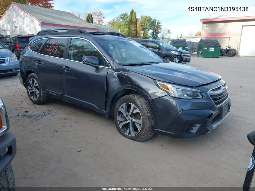 SUBARU OUTBACK 2022, VIN 4S4BTANC1N3195438