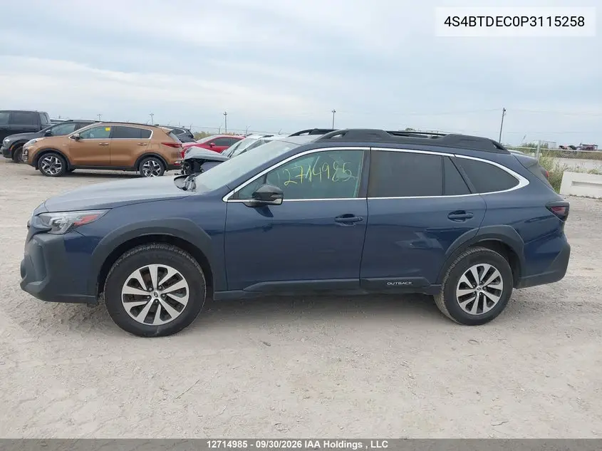 2023 SUBARU OUTBACK VIN 4S4BTDEC0P3115258 — фото 14