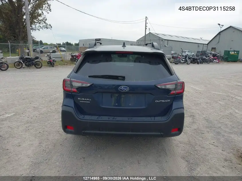2023 SUBARU OUTBACK VIN 4S4BTDEC0P3115258 — фото 16