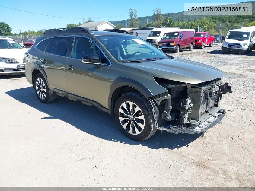 SUBARU OUTBACK 2023, VIN 4S4BTGND3P3156851