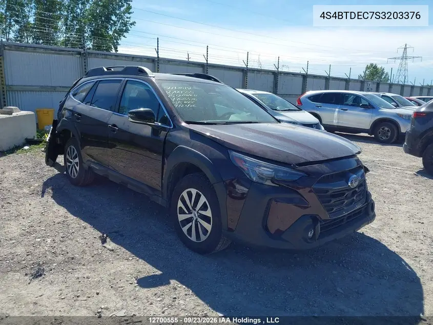 SUBARU OUTBACK 2025, VIN 4S4BTDEC7S3203376