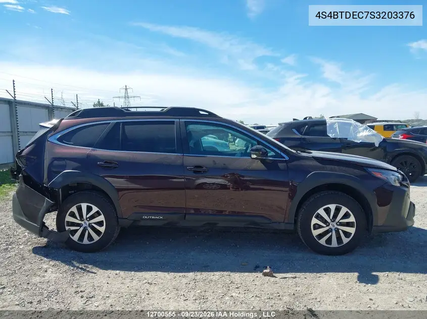 2025 SUBARU OUTBACK VIN 4S4BTDEC7S3203376 — фото 14
