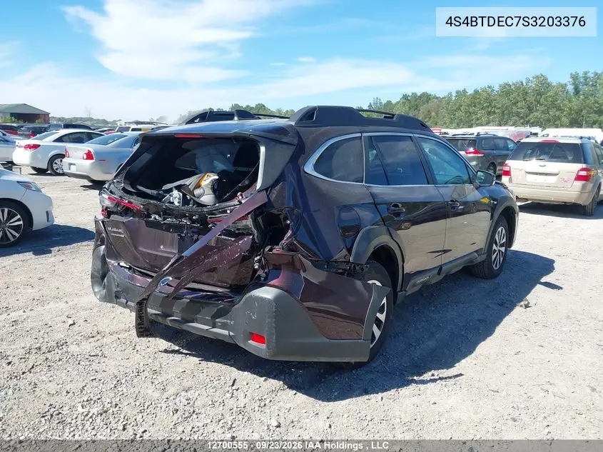 2025 SUBARU OUTBACK VIN 4S4BTDEC7S3203376 — фото 4