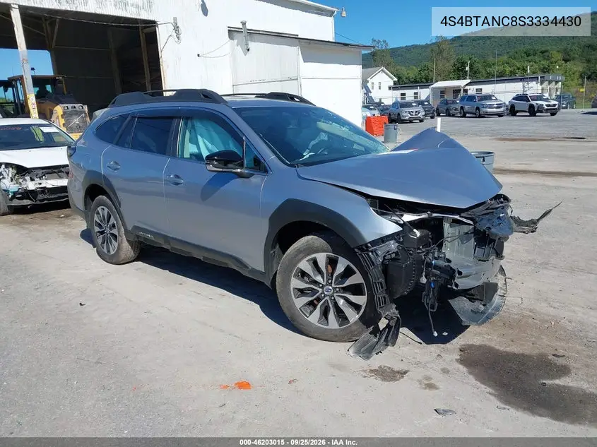 SUBARU OUTBACK 2025, VIN 4S4BTANC8S3334430