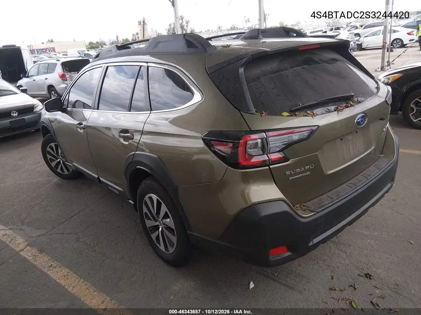 2025 SUBARU OUTBACK VIN 4S4BTADC2S3244420 — фото 3
