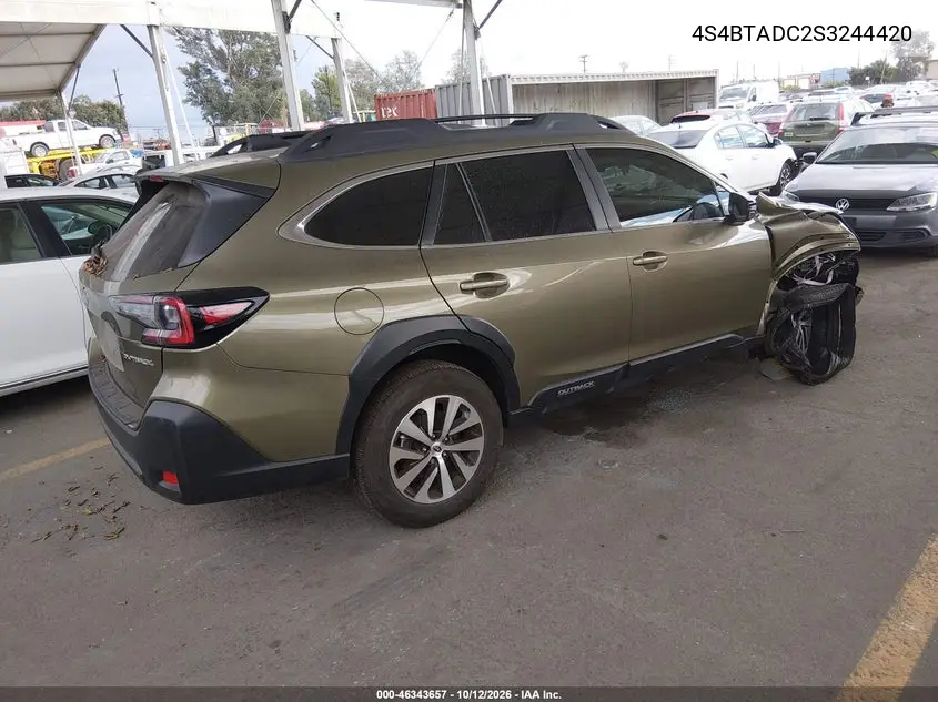 2025 SUBARU OUTBACK VIN 4S4BTADC2S3244420 — фото 4