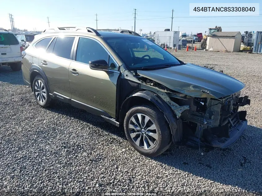 SUBARU OUTBACK 2025, VIN 4S4BTANC8S3308040