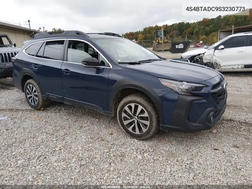SUBARU OUTBACK 2025, VIN 4S4BTADC9S3230773