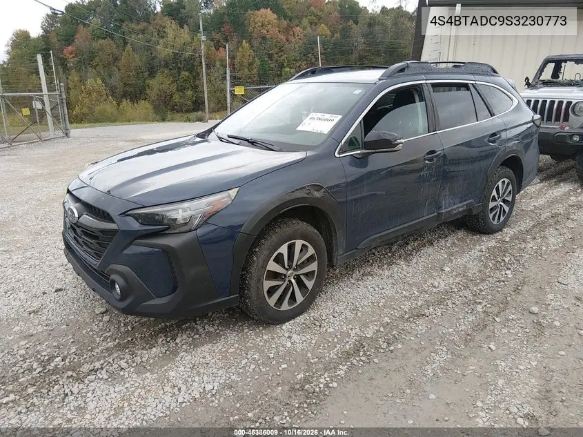 2025 SUBARU OUTBACK VIN 4S4BTADC9S3230773 — фото 2
