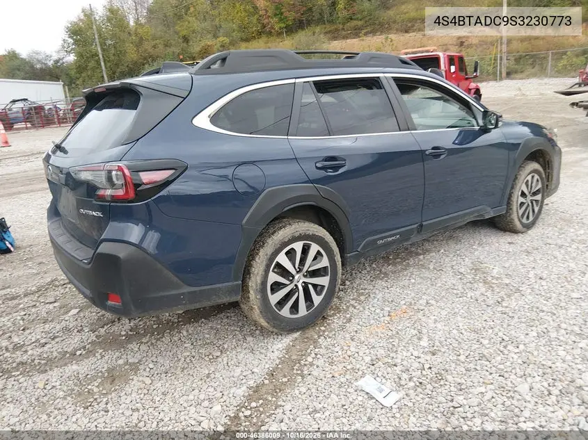 2025 SUBARU OUTBACK VIN 4S4BTADC9S3230773 — фото 4