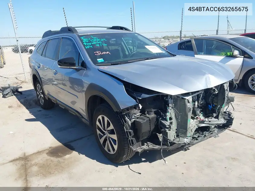 SUBARU OUTBACK 2025, VIN 4S4BTACC6S3265675