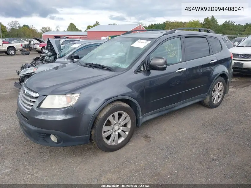 2009 SUBARU TRIBECA VIN 4S4WX92D994408041 — фото 2