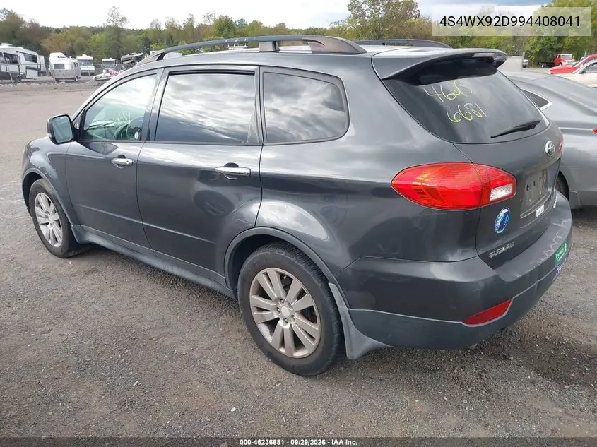 2009 SUBARU TRIBECA VIN 4S4WX92D994408041 — фото 3