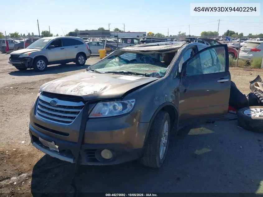 2009 SUBARU TRIBECA VIN 4S4WX93DX94402294 — фото 2