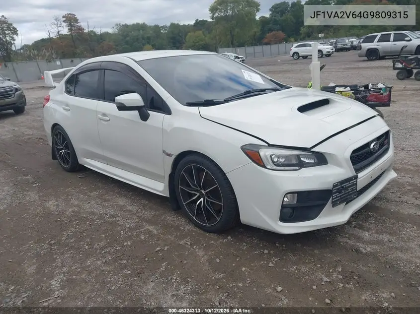 SUBARU WRX STI 2016, VIN JF1VA2V64G9809315