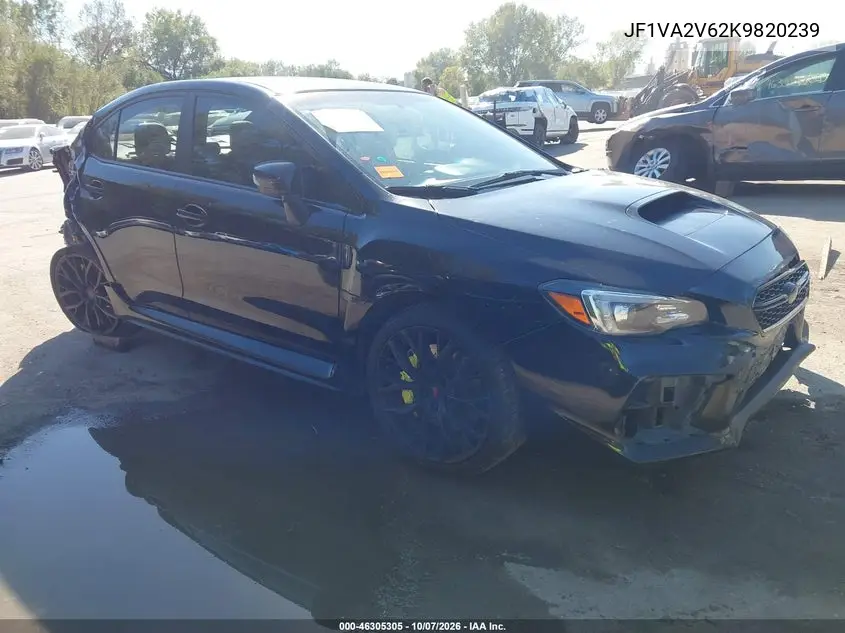 SUBARU WRX STI 2019, VIN JF1VA2V62K9820239