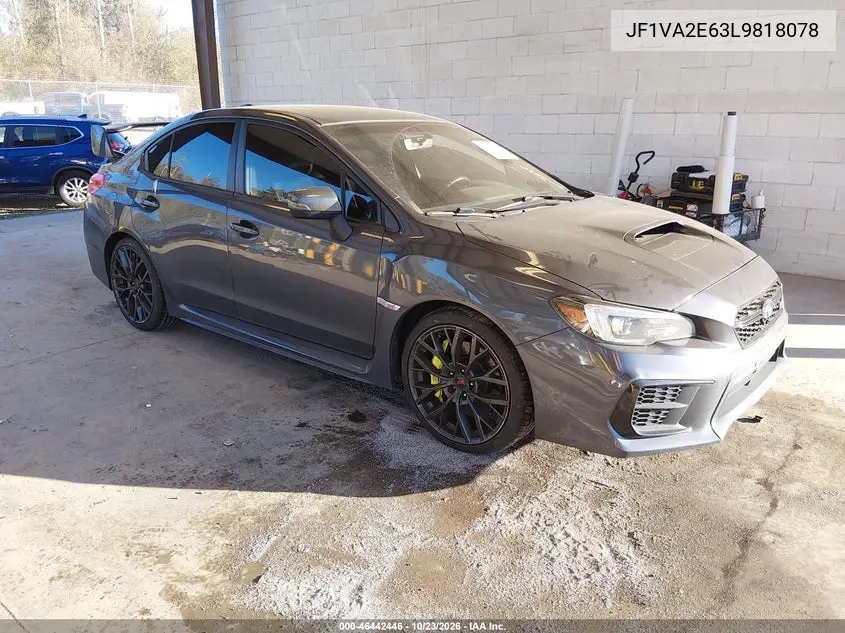 SUBARU WRX STI 2020, VIN JF1VA2E63L9818078
