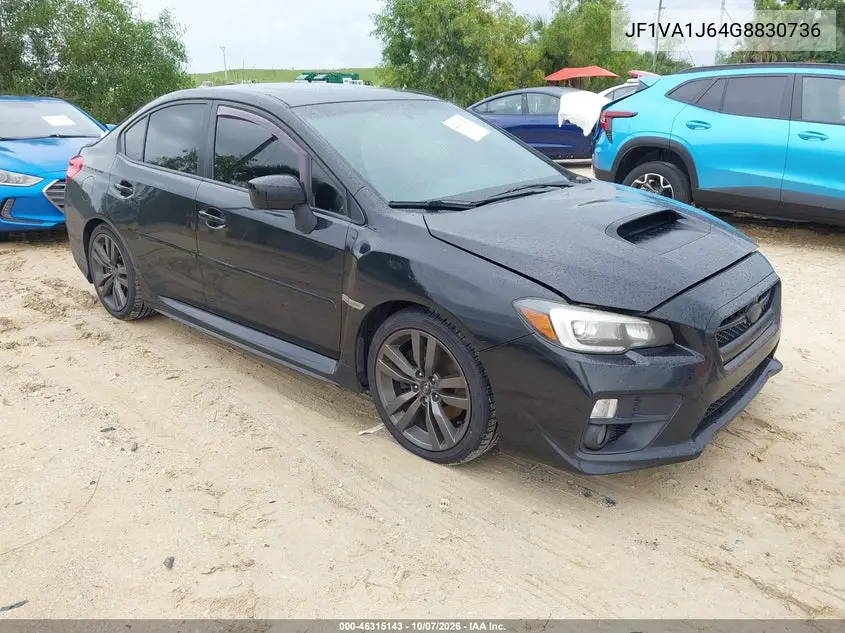 SUBARU WRX 2016, VIN JF1VA1J64G8830736