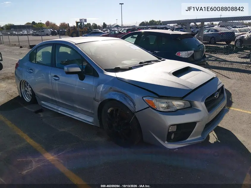 SUBARU WRX 2016, VIN JF1VA1E60G8808842