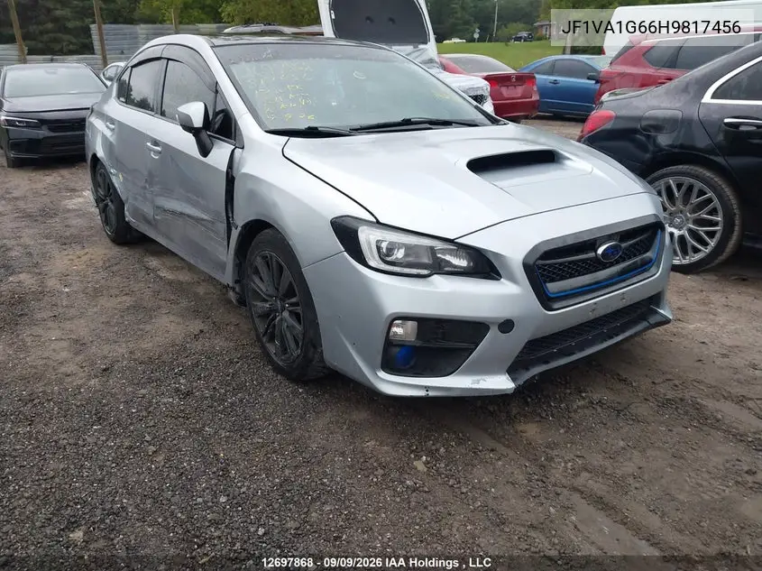 SUBARU WRX 2017, VIN JF1VA1G66H9817456