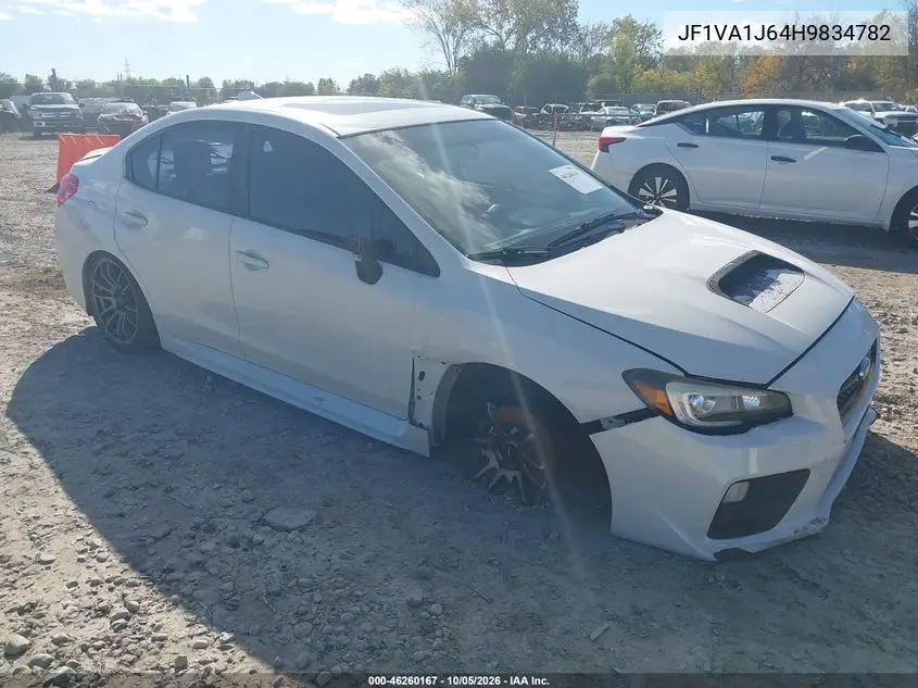 SUBARU WRX 2017, VIN JF1VA1J64H9834782