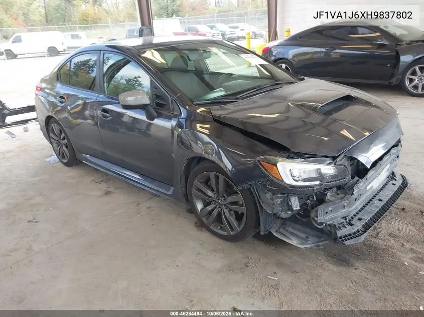 SUBARU WRX 2017, VIN JF1VA1J6XH9837802