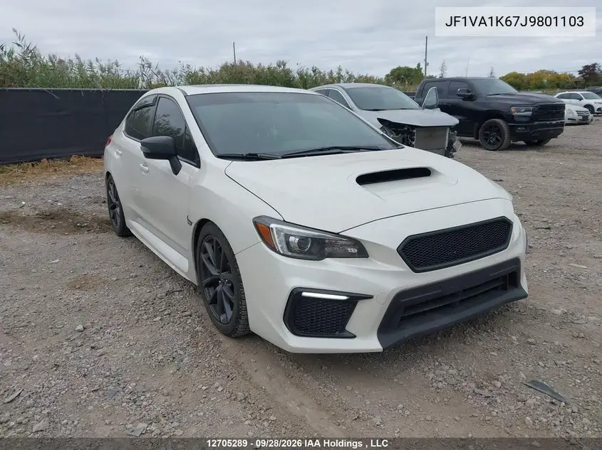 SUBARU WRX 2018, VIN JF1VA1K67J9801103