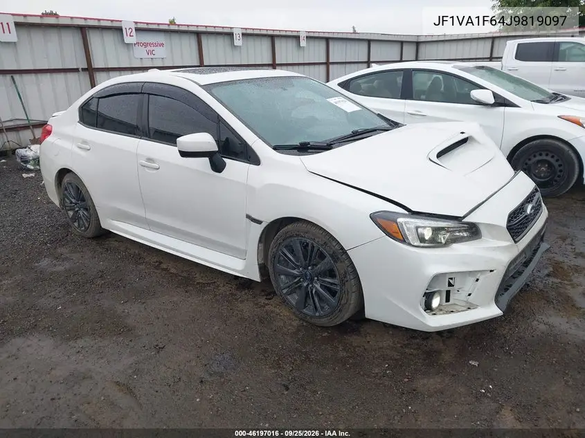 SUBARU WRX 2018, VIN JF1VA1F64J9819097