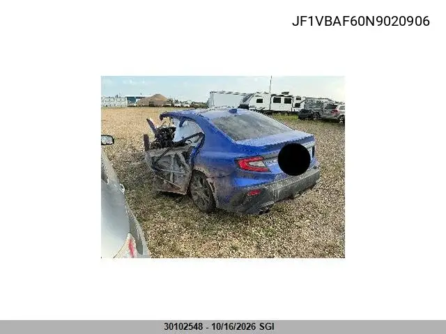 2022 SUBARU WRX VIN JF1VBAF60N9020906 — фото 4
