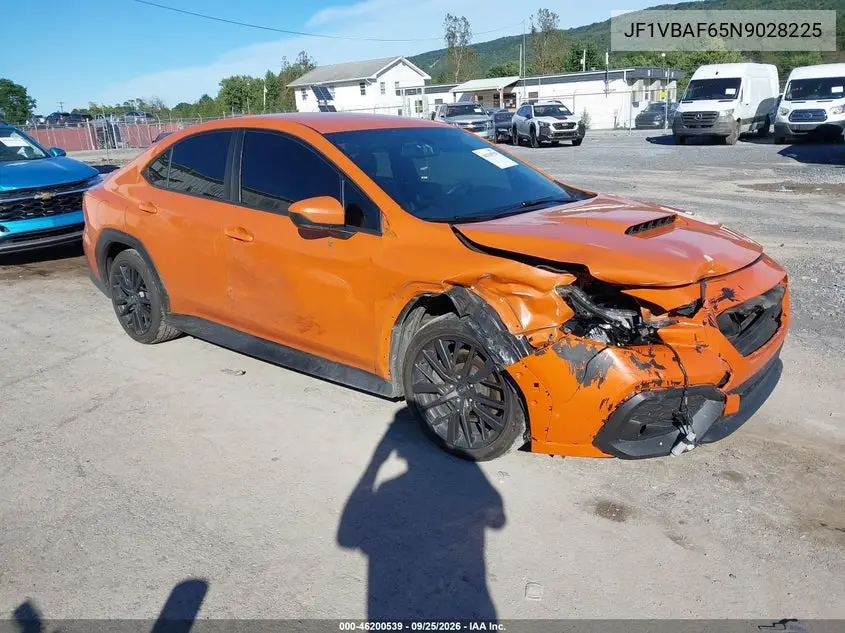 SUBARU WRX 2022, VIN JF1VBAF65N9028225